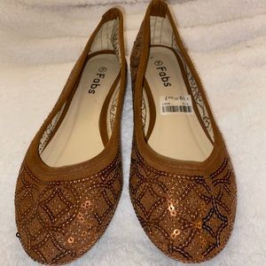 Women’s Brown Sequined Flats